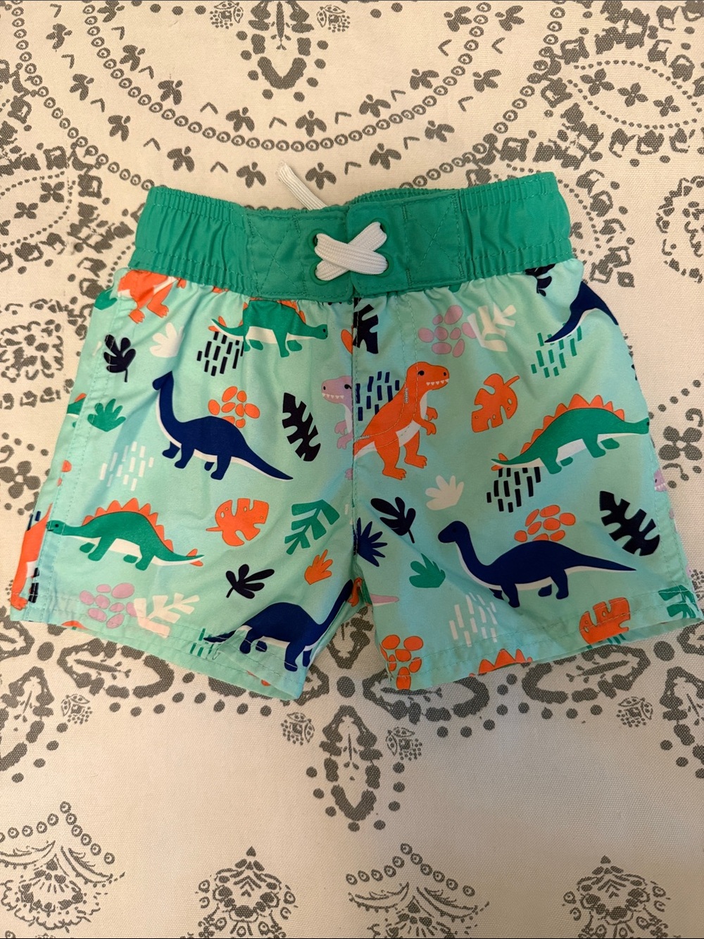 Toddler Dino Print Swim Shorts - Size 18 Months